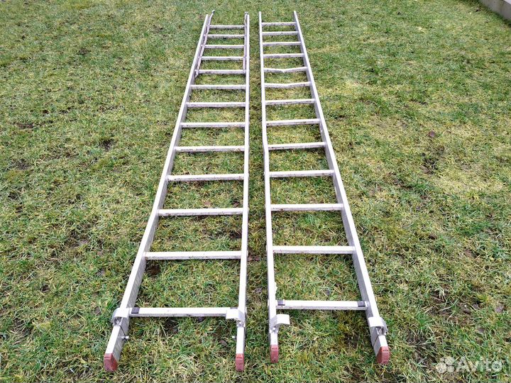 Алюминиевая лестница 2 секции по 13 ступеней