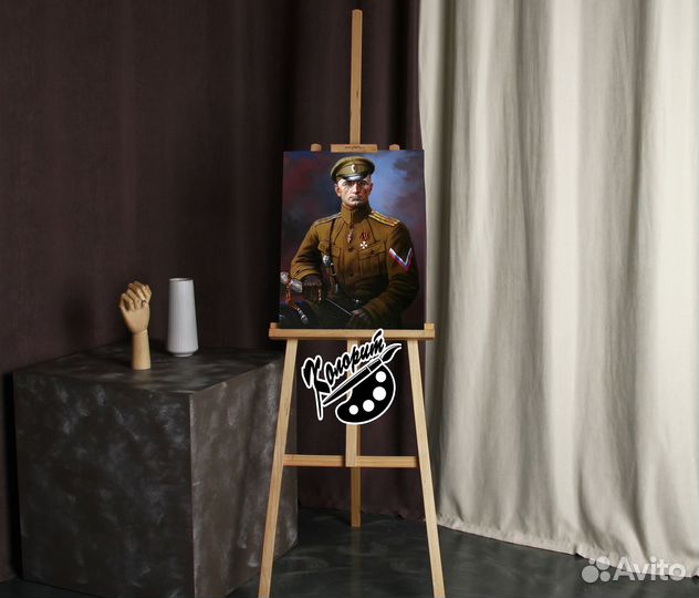 Портрет Дроздовского М.Г. на холсте 40х50см