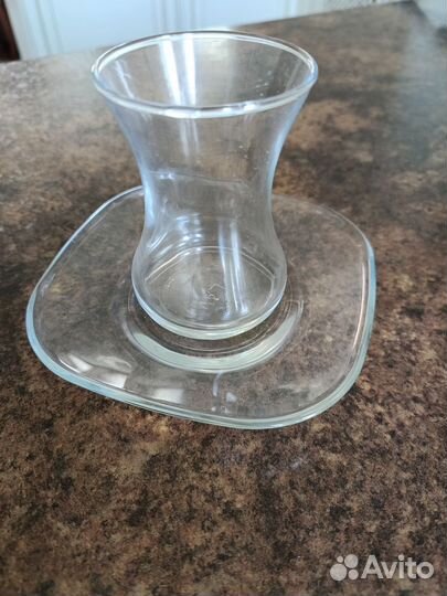 Турецкий стакан с блюдцем для чая