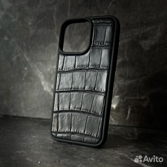 15 pro чехол из кожи Крокодила