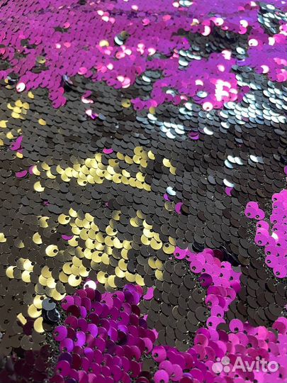 Ткань с пайетками на сетке двухсторонние
