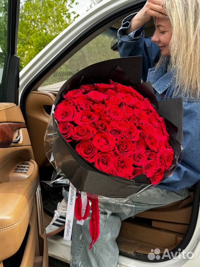51 роза. Букет из роз. Цветы оптом + доставка