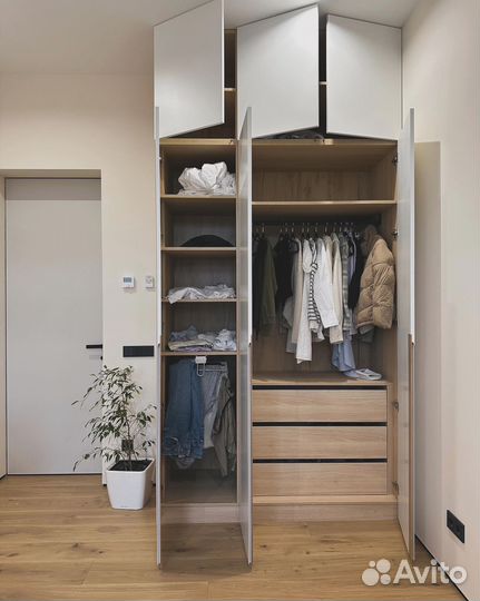 Шкаф распашной с фрезерованными фасадами