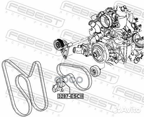 Ролик натяжной ремня кондиционера cadillac esca