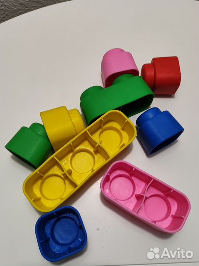Мягкие резиновые кубики 9 шт + сортер стучалка