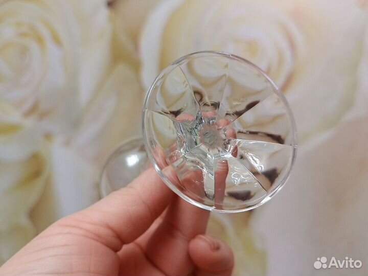 Рюмка с позолотой Богемия, прямая гранёная ножка