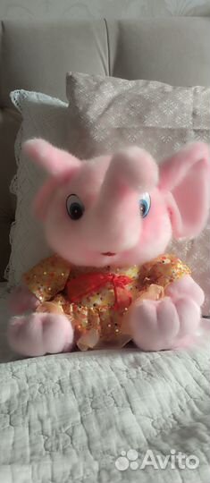 Розовый слоник в платье. Мягкая игрушка