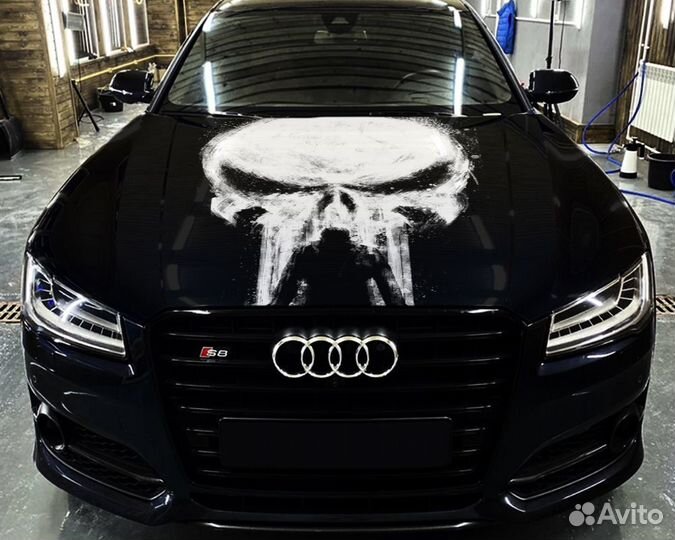 Виниловая наклейка на капот (винилография) Череп