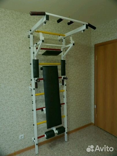 Шведская стенка+турник (несъёмный) +брусья/пресс+с