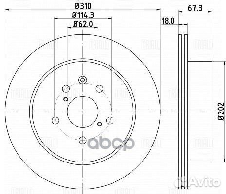 Диск тормозной lexus IS/GS 05- задн. D310