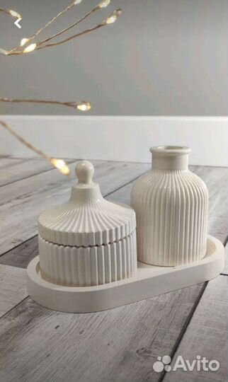 Декор из гипса ваза шкатулка поднос