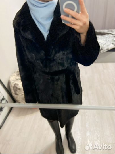 Черная норковая шуба 44 размер