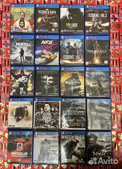 Шикарный ассортимент дисков на PS4 около 200 штук