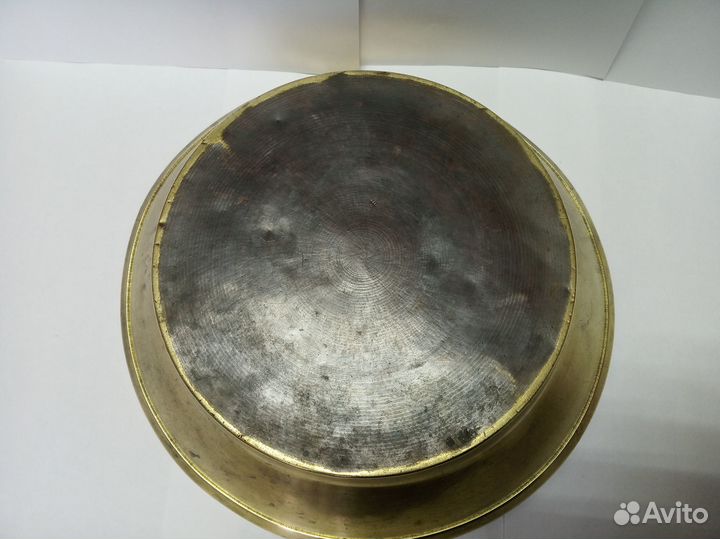 Старинный малый тазик для варки варенья. Латунь