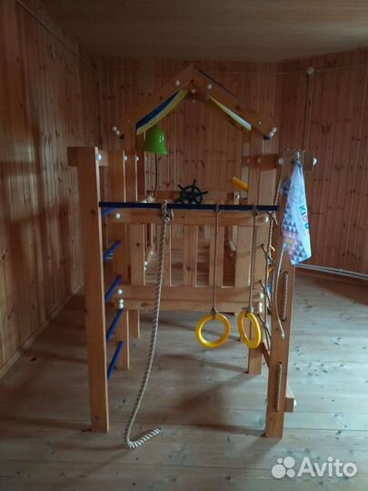 Детская кровать чердак с игровым комплексом