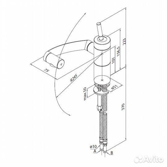 Смеситель для кухни Damixa Arc 290007364 3D с пово