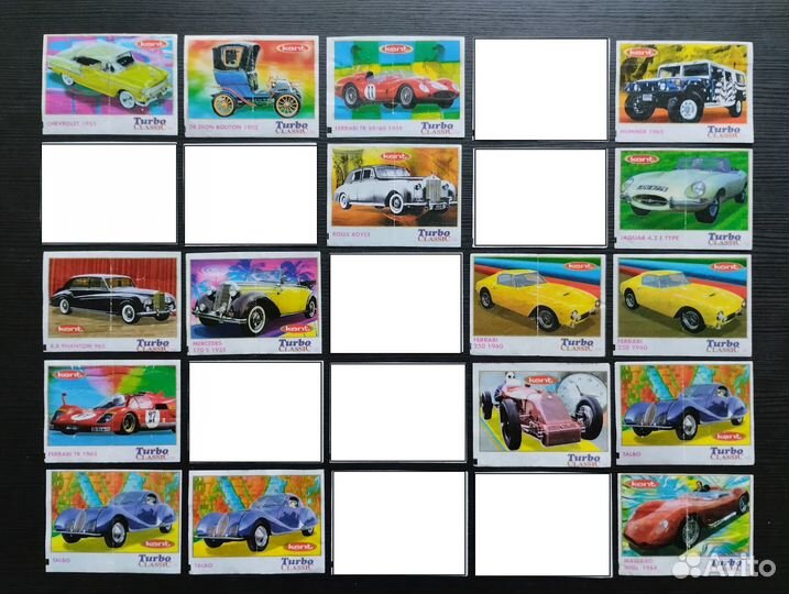 Вкладыши турбо классик, желтые разные серии