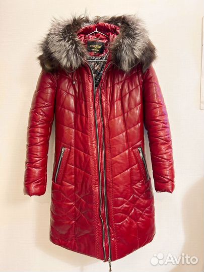 Новый пуховик из кожи
