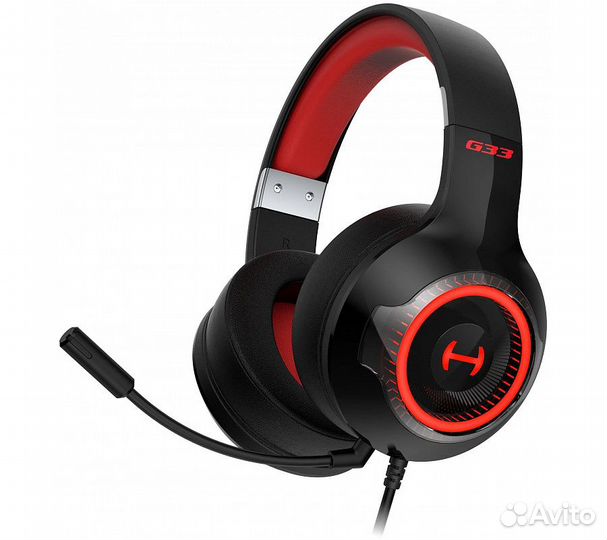 Компьютерная гарнитура Edifier G33, черный/красный