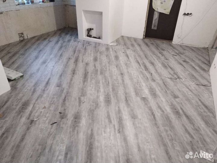 Укладка ламината, линолиума, кварц-виниловая плитк