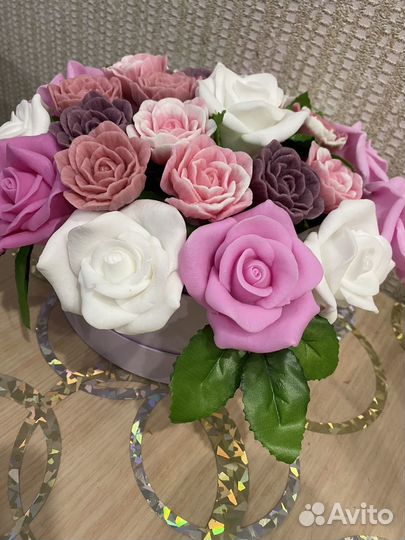 Букет роз из мыла