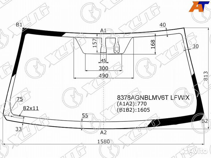 Лобовое стекло XYG 8378agnblmv6T lfwx