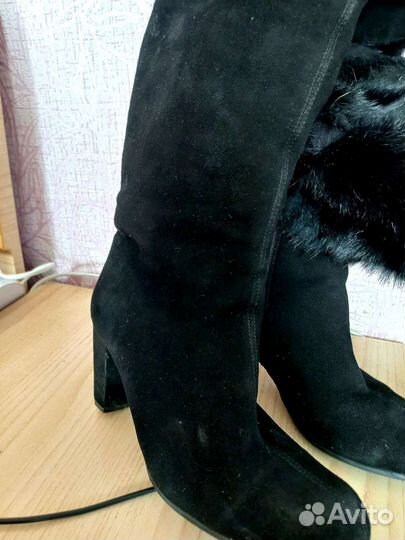 Сапоги женские зимние натуральная замша и мех