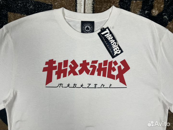 Лонгслив Thrasher Godzilla Print White