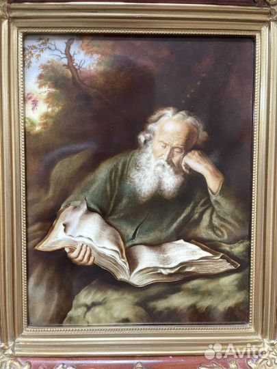 Винтажная фарфоровая картина 