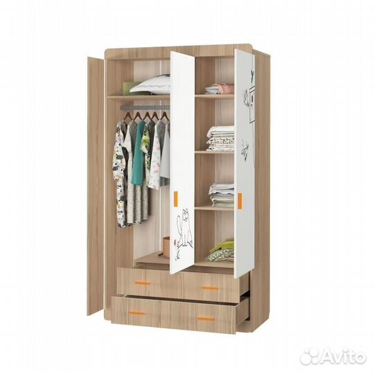 Новый Шкаф 3-створчатый для детской (детская кот)