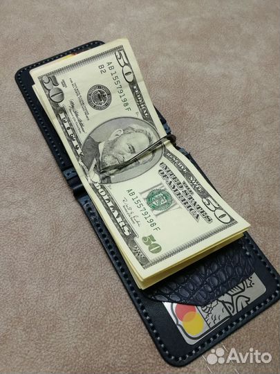 Зажим из натуральной кожи Pueblo крокодил Taxas