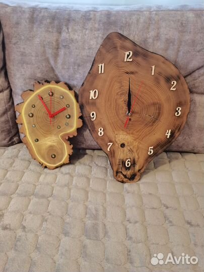 Часы настенные из спила Акации