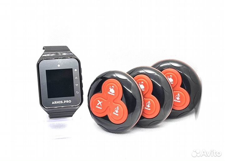 Кнопка вызова официанта с часами для кафе, баров