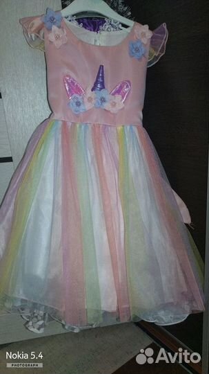 Платье Единорожка нарядное 128 рост