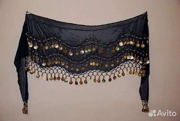 Платок с монистами для восточного танца живота