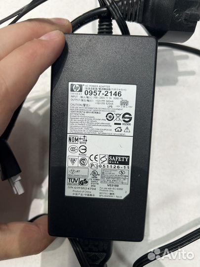 Блок питания для принтера hp серый штекер