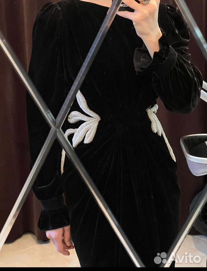 Платье бархатное вечернее италия