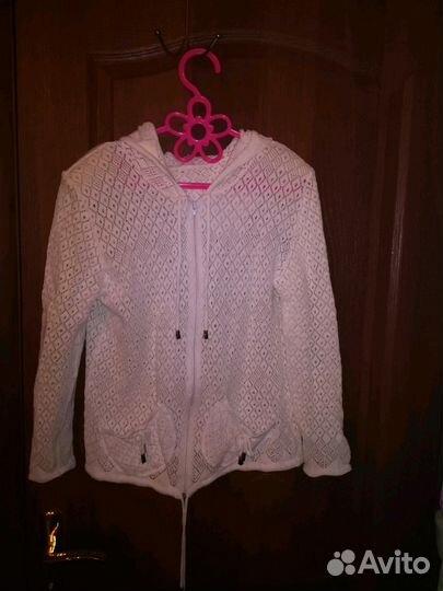 Легкая кофта с капюшоном на молнии 46р. 100 х/б