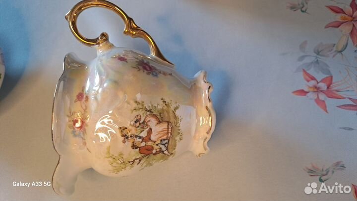 Молочник и соусник, фарфор и стекло