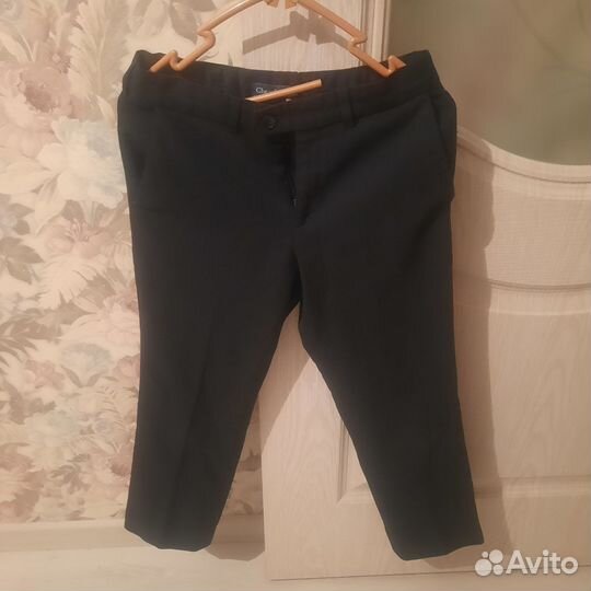 Брюки школьные синие/серые