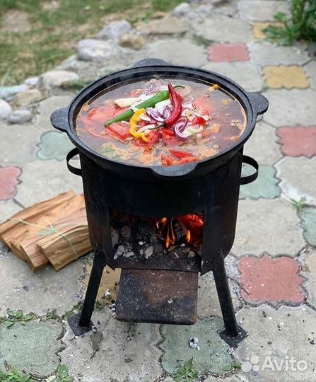 Казан чугунный с печью