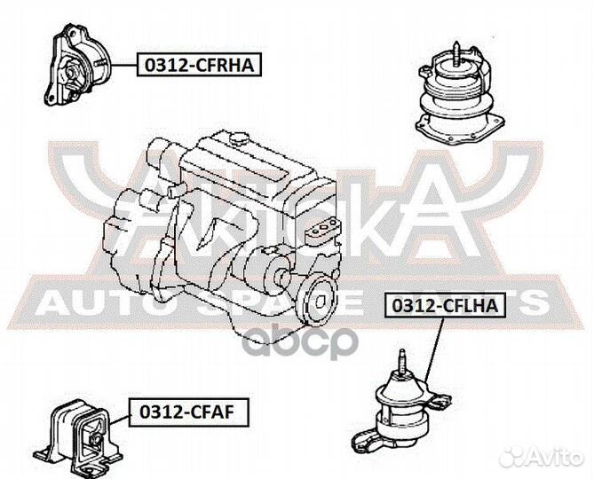 Подушка двигателя ат прав honda/ accord CF3