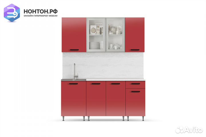 Кухня Рио-1 1.7м красная