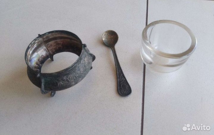 Солонка соусница горчичница СССР мельхиор