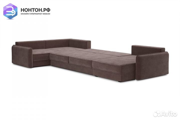 Диван п-образный тик-так Антей коричневый