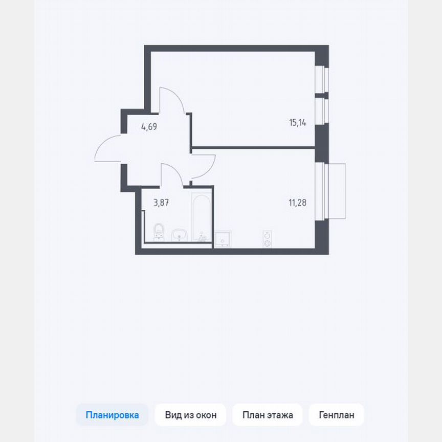 1-к. квартира, 35 м², 4/7 эт.