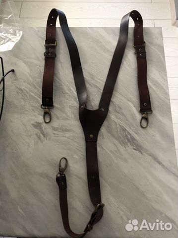 Подтяжки кожаные
