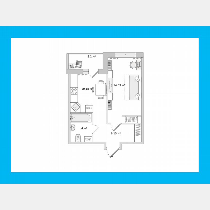 1-к. квартира, 38 м², 2/16 эт.