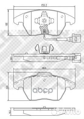 Колодки тормозные дисковые передние к-т с датчи