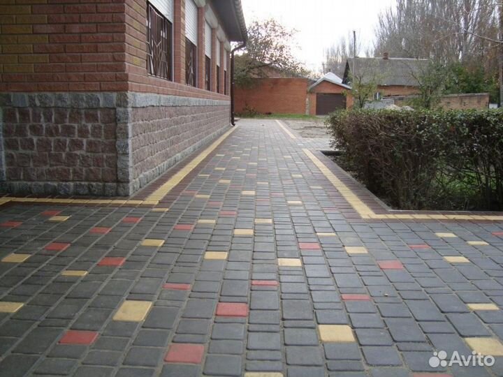 Укладка тротуарной плитки брусчатки